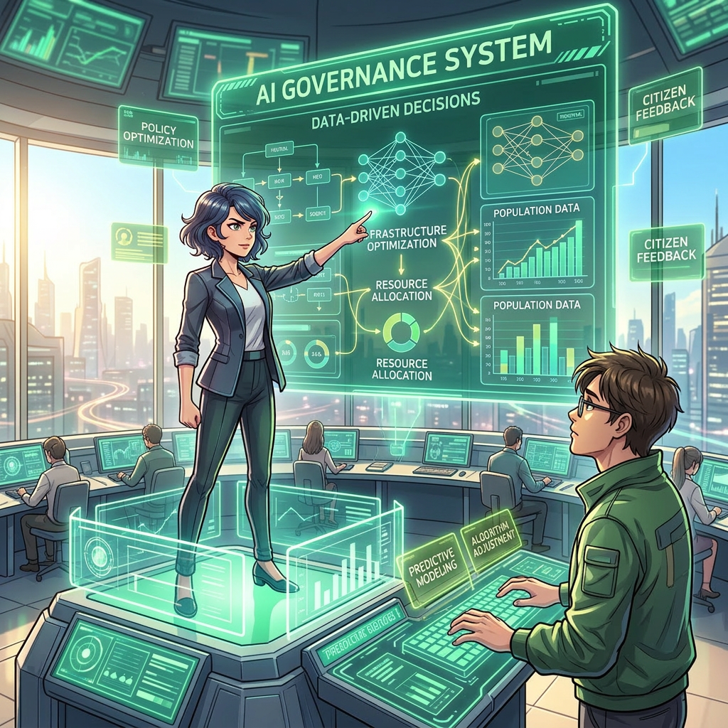 Dominant green tones, bright sunlight atmosphere