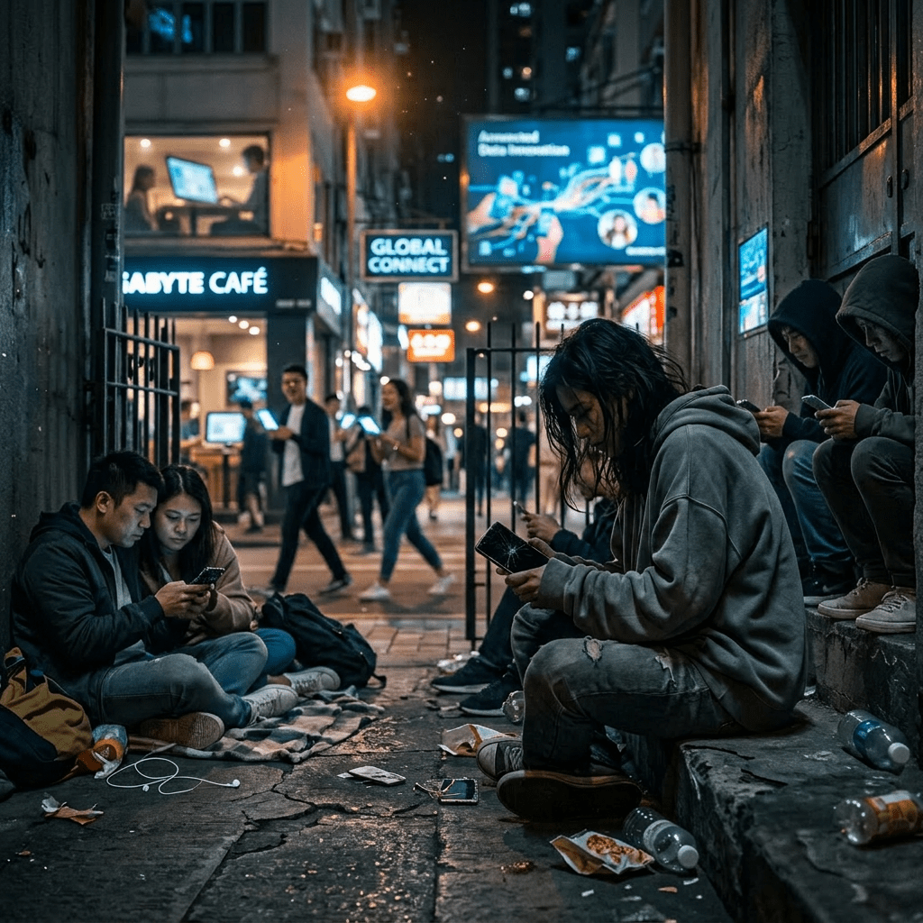 Add more seated people, crowded society scene