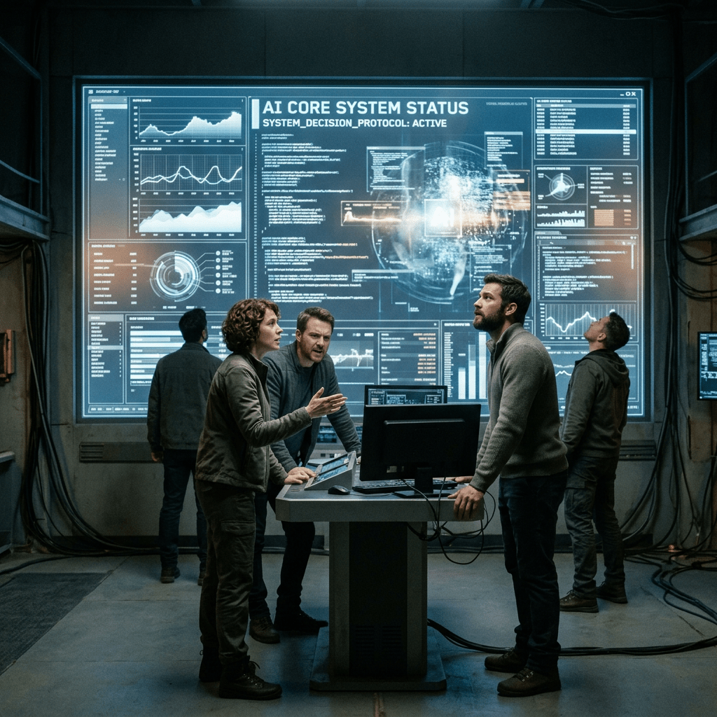 Humans confronting large AI system interface
